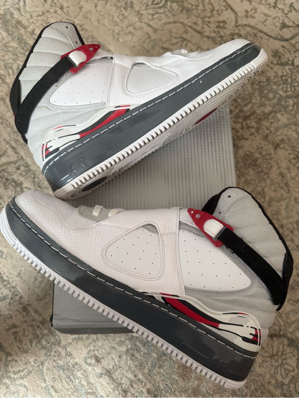 Jordan AJF 8 Fusion Bugs Bunny- White, Gray & Red High-Top Sneakers - Men